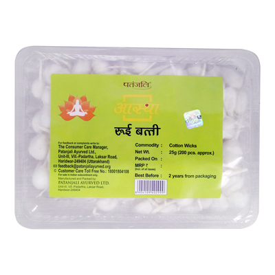 Aastha Cotton Wicks Plain - 25 GM